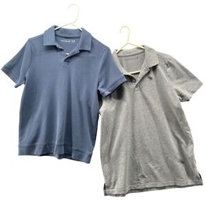 Abercrombie‎ Boys 15/16 Polo Shirt BUNDLE Short Sleeve Blue Gray 2 Piece